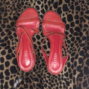red ralph lauren kitten heel